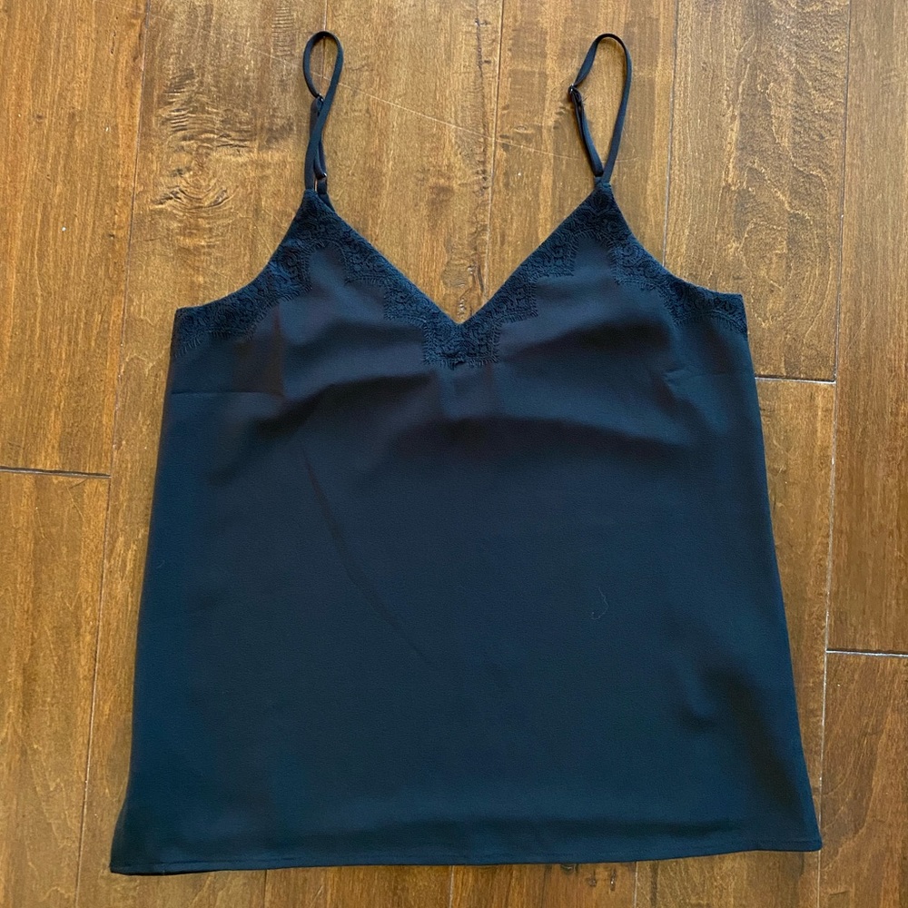 Cooper & Ella Black Lace Trim V-Neck Cami Camisole Sz XS